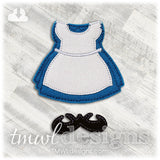 Alice in Wonderland Dress Felt Paper Doll Outfit