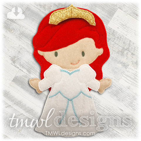 Seaside Wedding Dress Felt Paper Doll Outfit