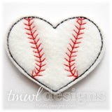 Baseball Heart Feltie