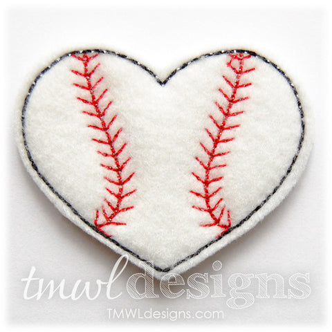 Baseball Heart Feltie