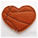 Basketball Heart Feltie