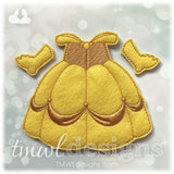 Beauty Ballgown Dress Felt Paper Doll Outfit