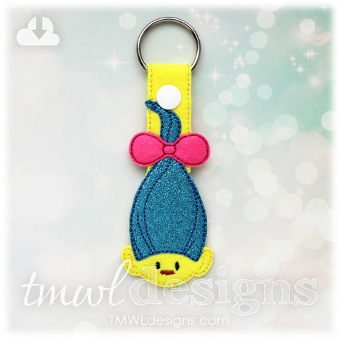 Bow Tied Hair Troll Key FOB