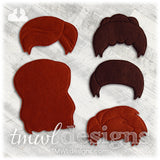 Amelie Wig Felt Paper Doll Accessory - Fundraiser