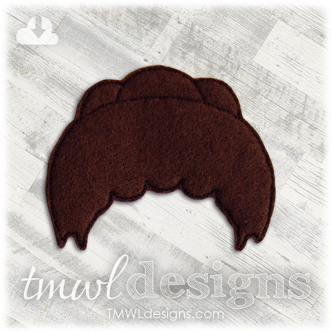 Ebony Wig Felt Paper Doll Accessory - Fundraiser