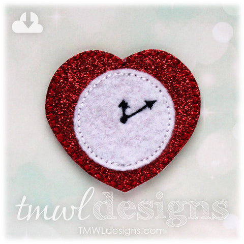 Heart Clock Feltie