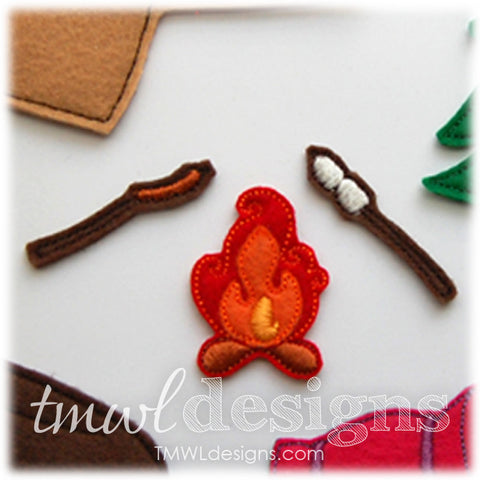 Hot Dog & Marshmallows Felt Paper Doll Accessories