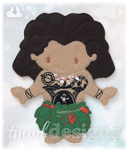 Leaf Skirt Husky Felt Paper Doll Outfit