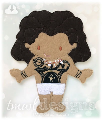 Demigod Maui Husky Felt Paper Doll
