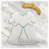 Seaside Wedding Dress Felt Paper Doll Outfit