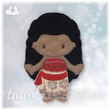 Moananaui the Island Princess Felt Paper Doll