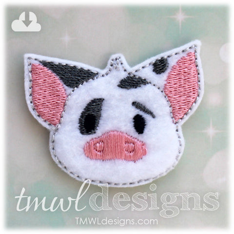 Spotted Pig Head Feltie