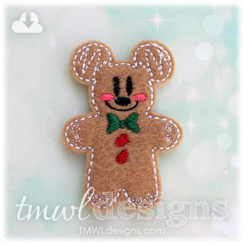 Mr Gingerbread Cookie Mouse Feltie