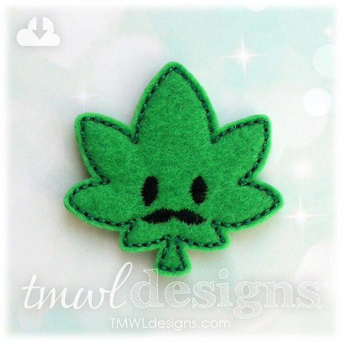 Mustache Hash Leaf Feltie