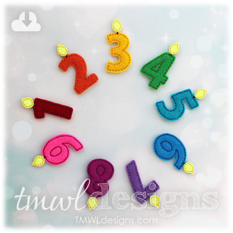 Number Candles Feltie Set