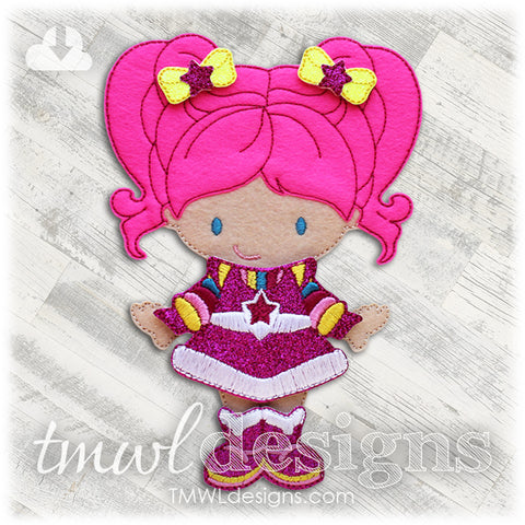 Space Pink Dress Felt Paper Doll Outfit