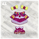 Space Pink Dress Felt Paper Doll Outfit
