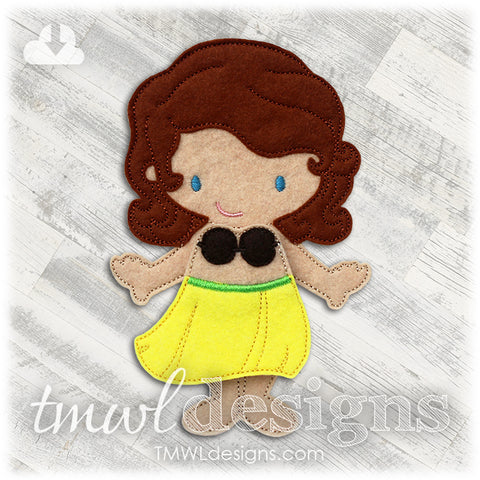 Hula Skirt Felt Paper Doll Outfits