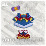 Space Rainbow Dress Felt Paper Doll Outfit