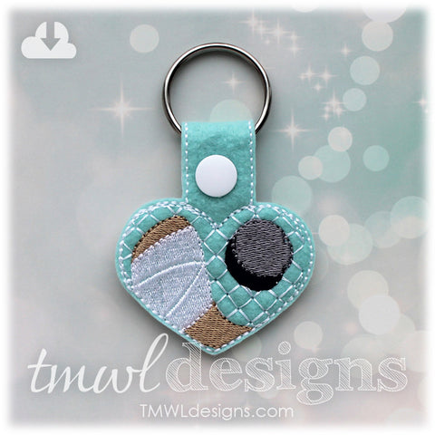 Hockey Heart Key FOB