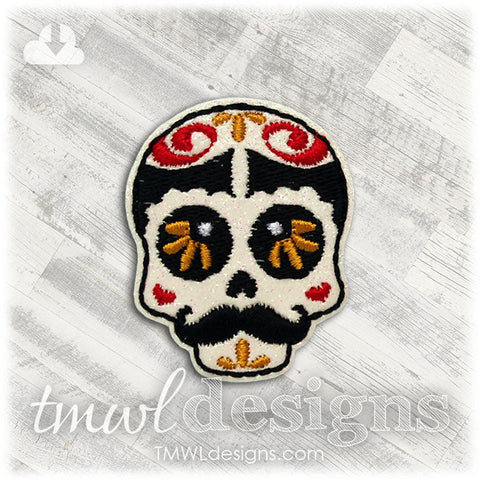 Sugar Skull Mustache B Feltie