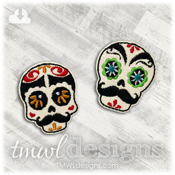 Sugar Skull Mustache A Feltie TMWL Designs