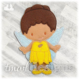 Sunflower Fairy Dress Felt Paper Doll Outfit