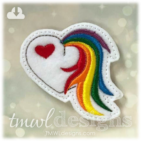 Unicorn Tail Heart Feltie