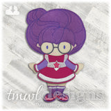 Space Violet Dress Felt Paper Doll Outfit
