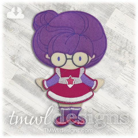 Space Violet Dress Felt Paper Doll Outfit