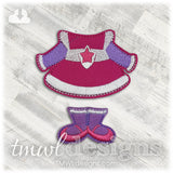 Space Violet Dress Felt Paper Doll Outfit