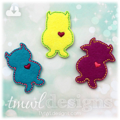 Wild Thing Love Monster Silhouette Feltie Set