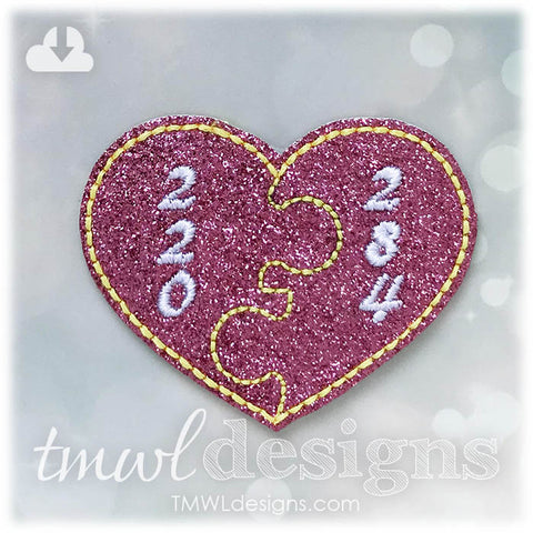 Amicable Number Heart Feltie