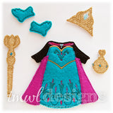 Coronation Dress Felt Paper Doll Outfit