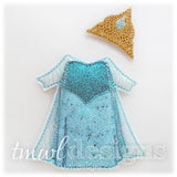 Frost Dress Felt Paper Doll Outfit