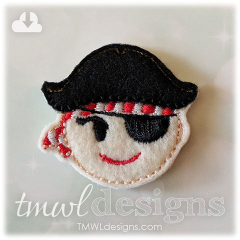 Girly Pirate Smiley Feltie