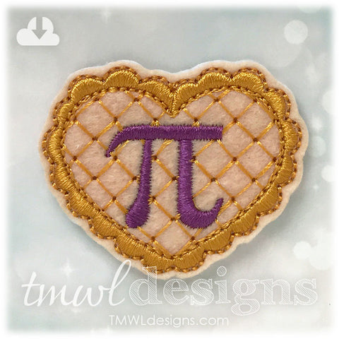 Pi Pie Heart Feltie
