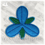 3 Petal Blue Troll Hair Flower Feltie