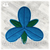 3 Petal Blue Troll Hair Flower OS Feltie