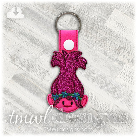 Flower Hair Troll Key FOB