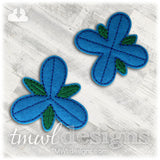 3 Petal Blue Troll Hair Flower Feltie