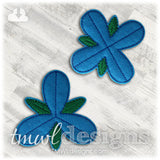 4 Petal Blue Troll Hair Flower OS Feltie