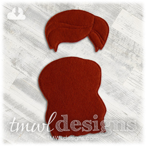 Amelie Wig Felt Paper Doll Accessory - Fundraiser