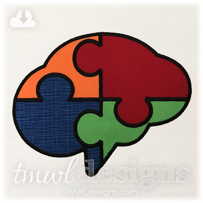Brain Puzzle Appliqué – TMWL Designs