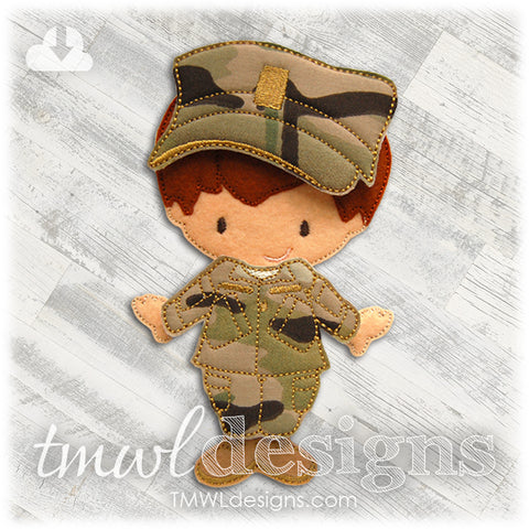 Military Combat Uniform Felt Paper Doll Outfit