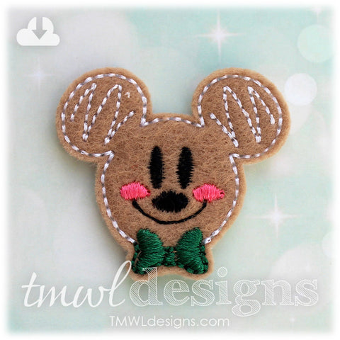 Mr Gingerbread Cookie Mouse Head Feltie
