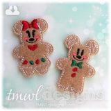 Mrs Gingerbread Cookie Mouse Feltie