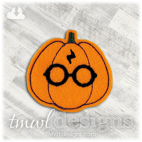 Pumpkin Wizard Glasses Feltie