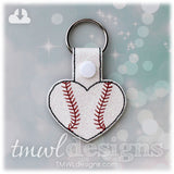 Baseball Heart Key FOB