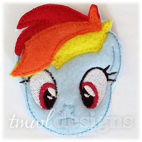 Rainbow Pony Head Feltie